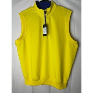 Fairway & Greene Tech Men's Golf Vest Yellow Blue Size Medium Brand New
